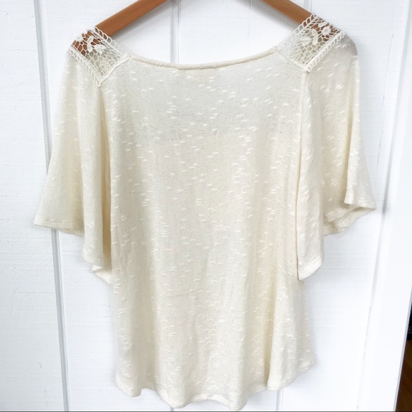 NWT! Deletta (Anthro) Ivory Lace shtslv sweater - Picture 3 of 4